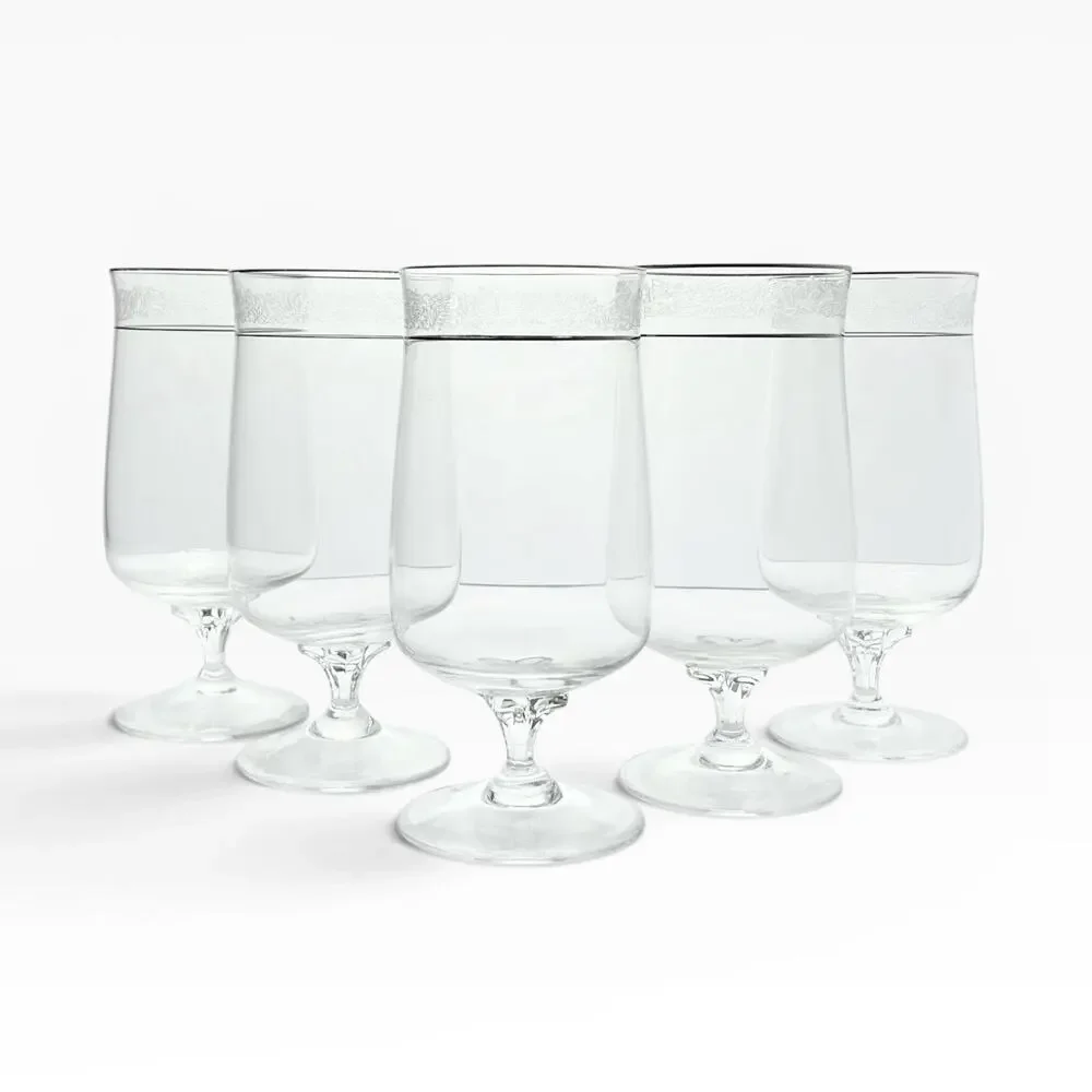Lenox “Moonspun” Set of 5 Iced Tea Glasses 6 3/8” 15oz Signed